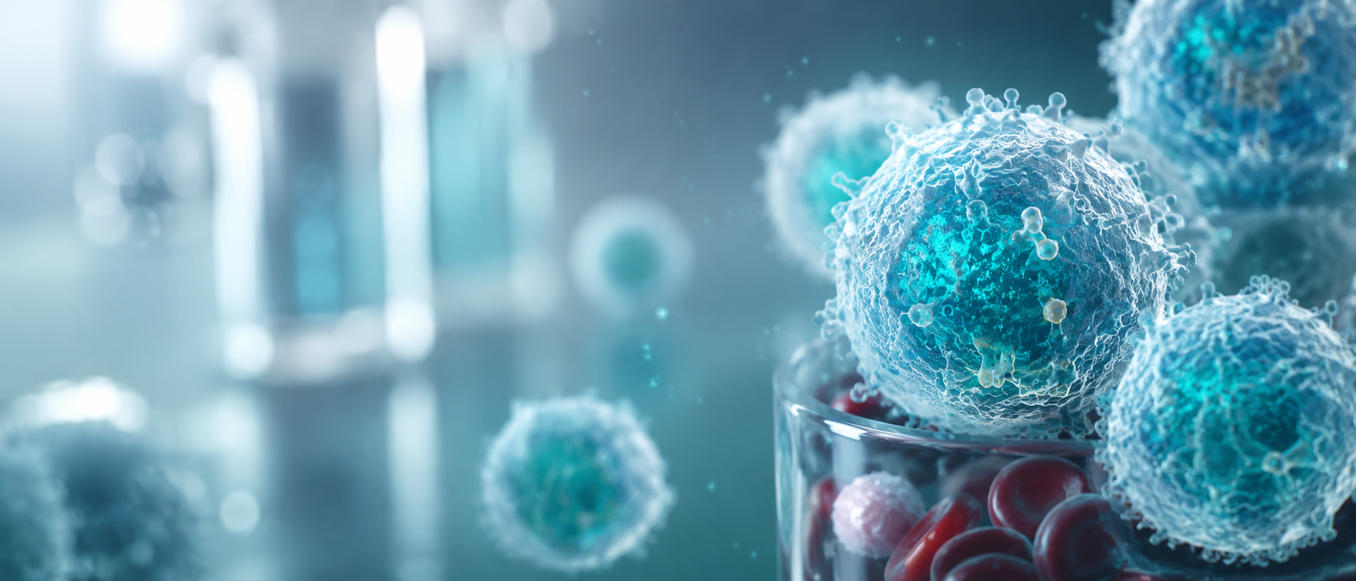 Microscopic visualization of autologous Natural Killer (NK) cells prepared for cellular immunotherapy in Turkey