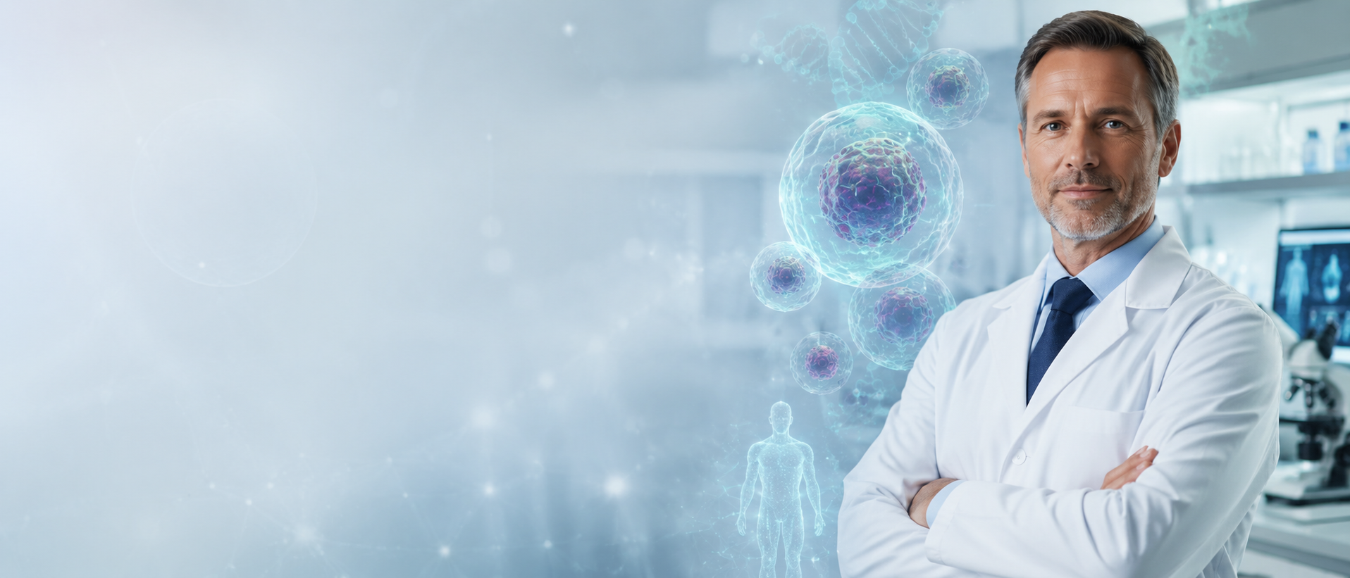 Physician at Turkey Stem Cell reviewing autologous NK cell therapy data in an Istanbul clinical laboratory