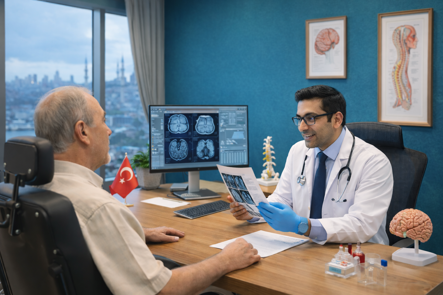 Modern neurology consultation room at TurkeyStemcell clinic where ALS patients receive regenerative medicine evaluation in Turkey