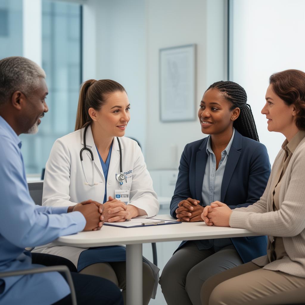 Compassionate medical consultation between regenerative medicine specialist and international ALS patient family at TurkeyStemcell clinic in Turkey