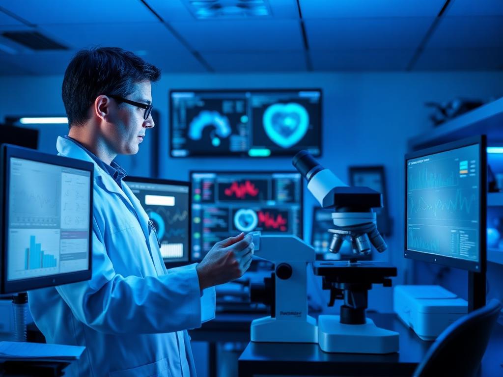 Scientist conducting stem cell clinical research in a modern laboratory