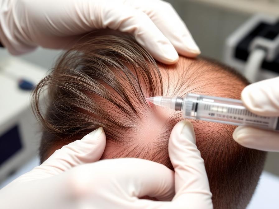 Specialist performing regenerative PRP injection for hair restoration treatment at premium clinic in Istanbul Turkey
