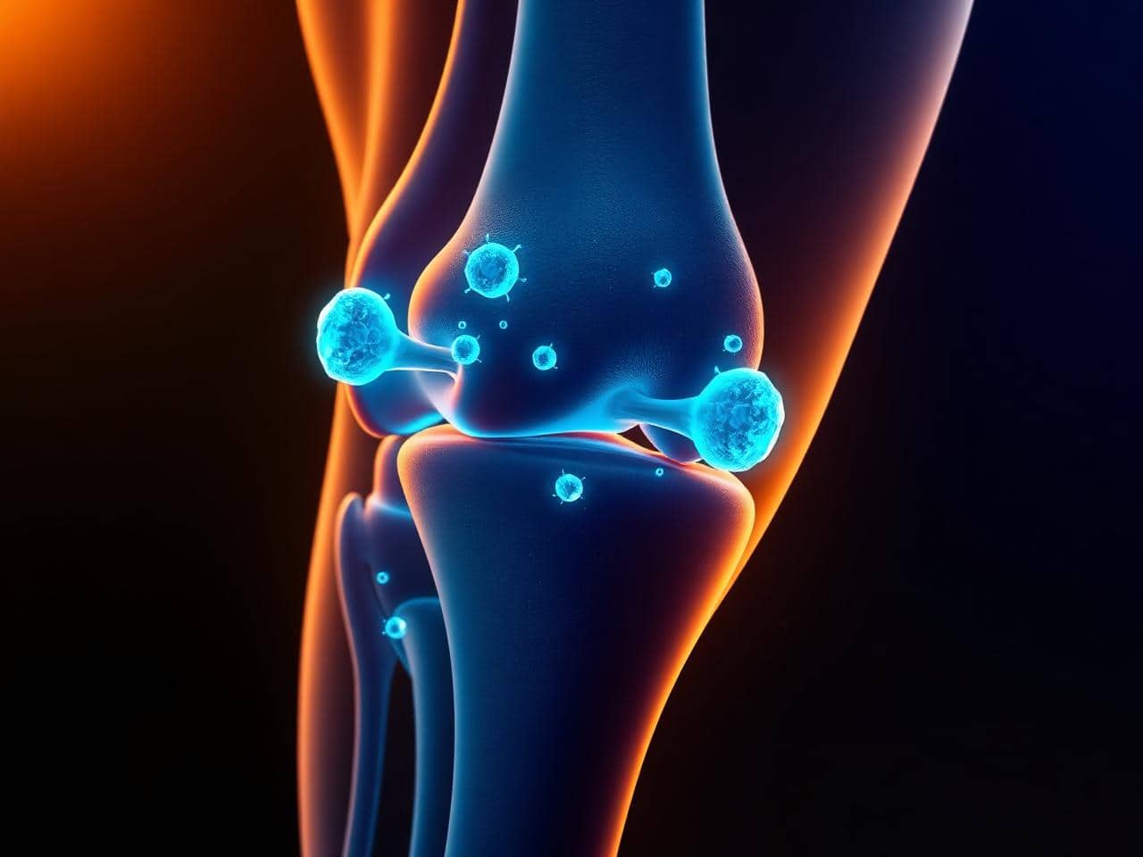 Glowing Wharton's Jelly mesenchymal stem cells regenerating the knee joint