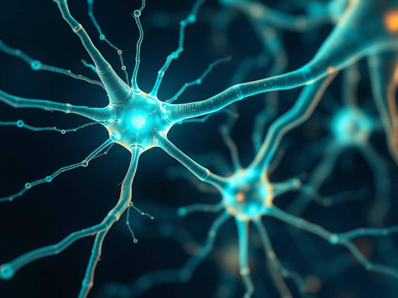 Luminous neural fibers with regenerative teal stem cells repairing myelin