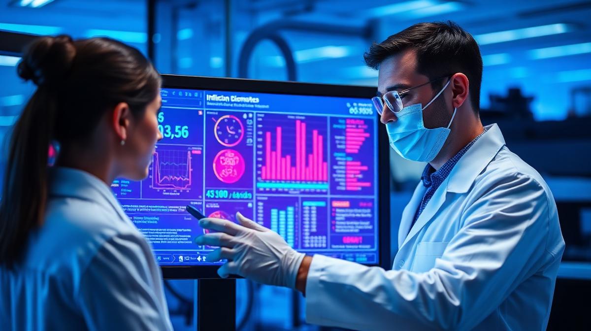 Medical researchers reviewing inflammation biomarkers relevant to autism and neuroinflammation research