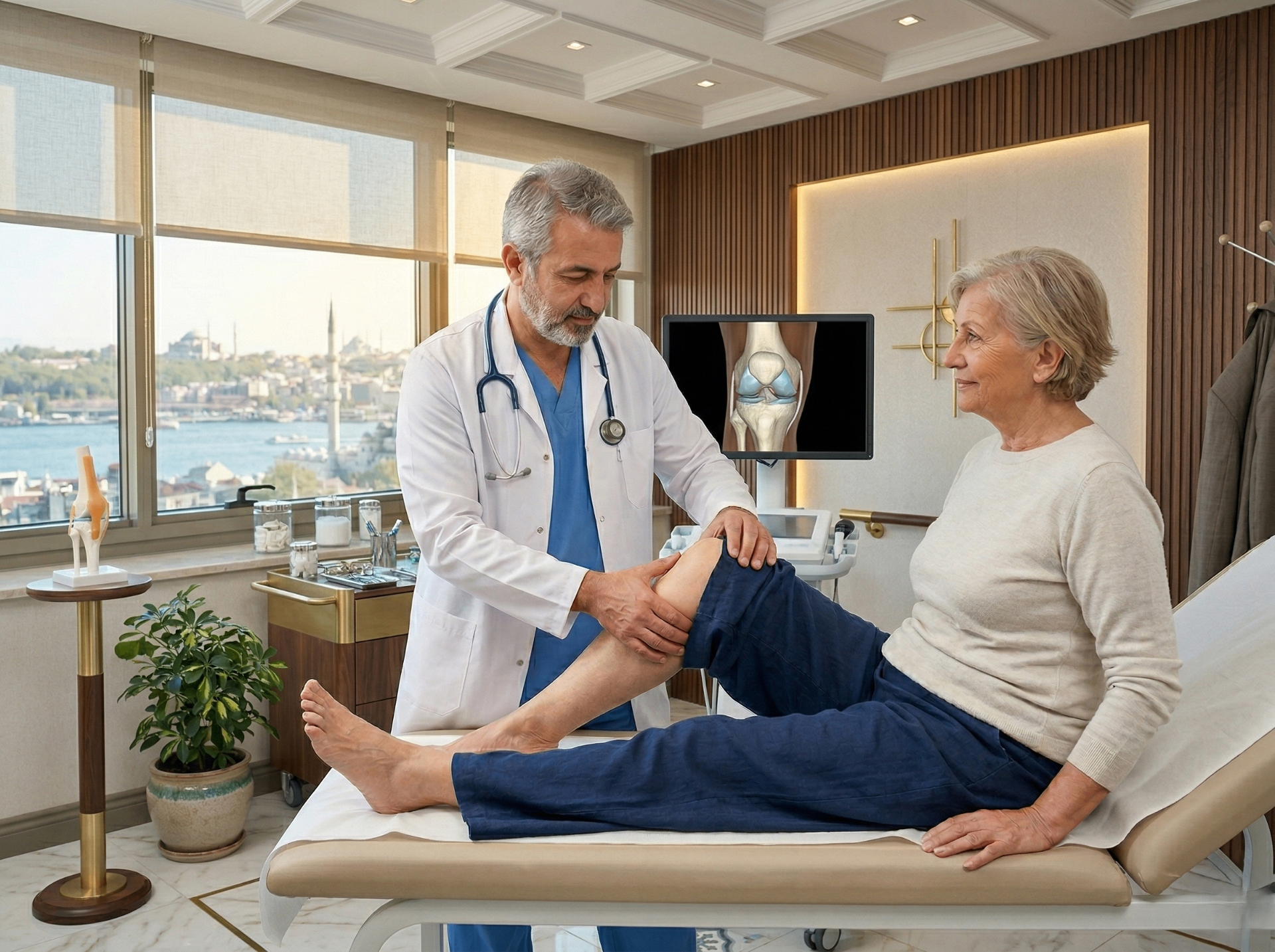 Orthopedic knee examination for knee arthritis stem cell therapy in Istanbul Turkey with focus on osteoarthritis and regenerative joint care