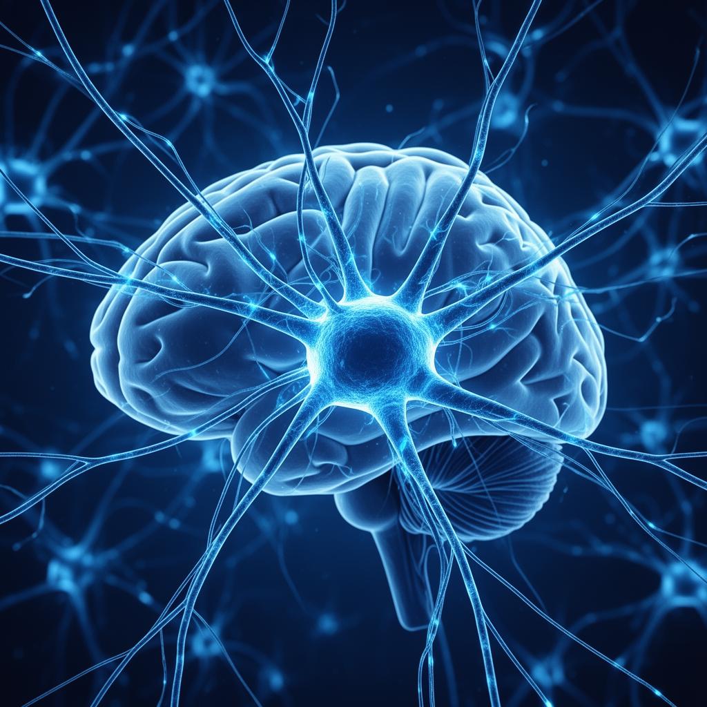 Advanced neural network and brain connectivity visualization representing intrathecal and IV mesenchymal stem cell treatment protocols for neurological conditions including ALS, Alzheimer's disease, multiple sclerosis, and Parkinson's disease at TurkeyStemcell clinic in Turkey