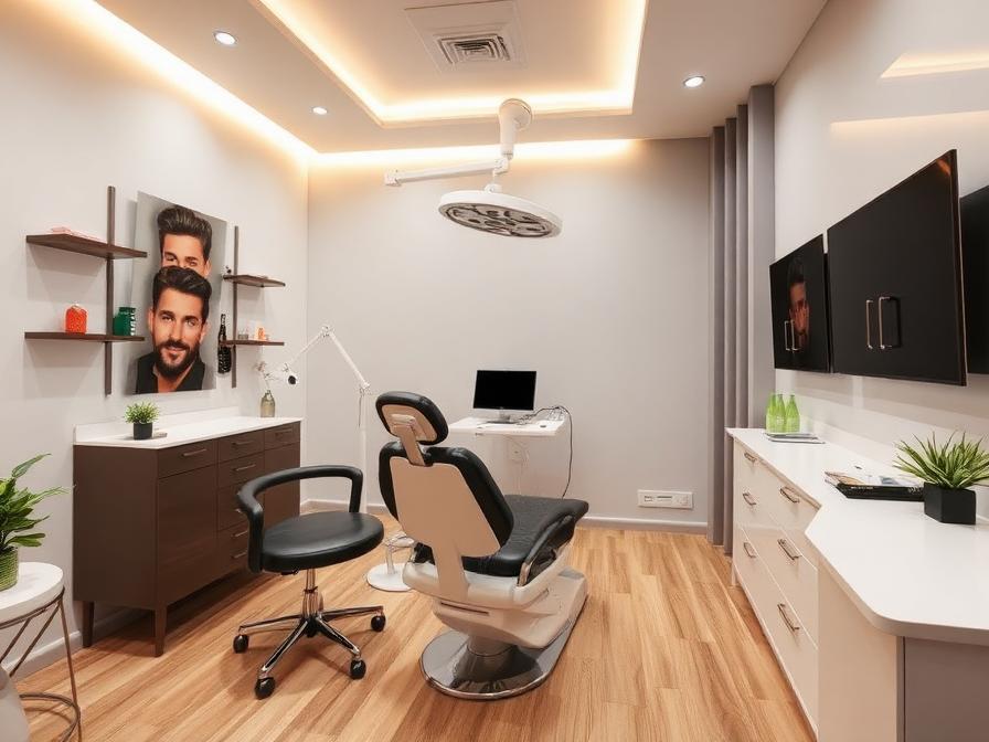 Premium regenerative hair restoration clinic interior with treatment equipment in Istanbul Turkey
