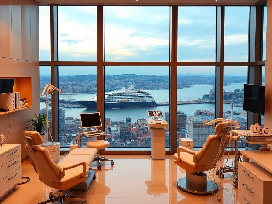 Premium regenerative medicine clinic in Istanbul, Turkey featuring luxury treatment suites with panoramic Bosphorus views — providing international families visiting for autism stem cell therapy with a comfortable, world-class clinical environment combining advanced medical infrastructure with warm hospitality