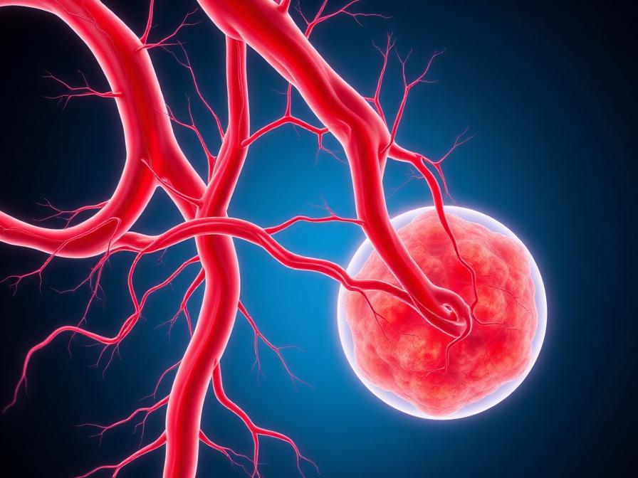 Vascular biology and blood vessel regeneration illustration showing mechanisms of regenerative sexual wellness therapy
