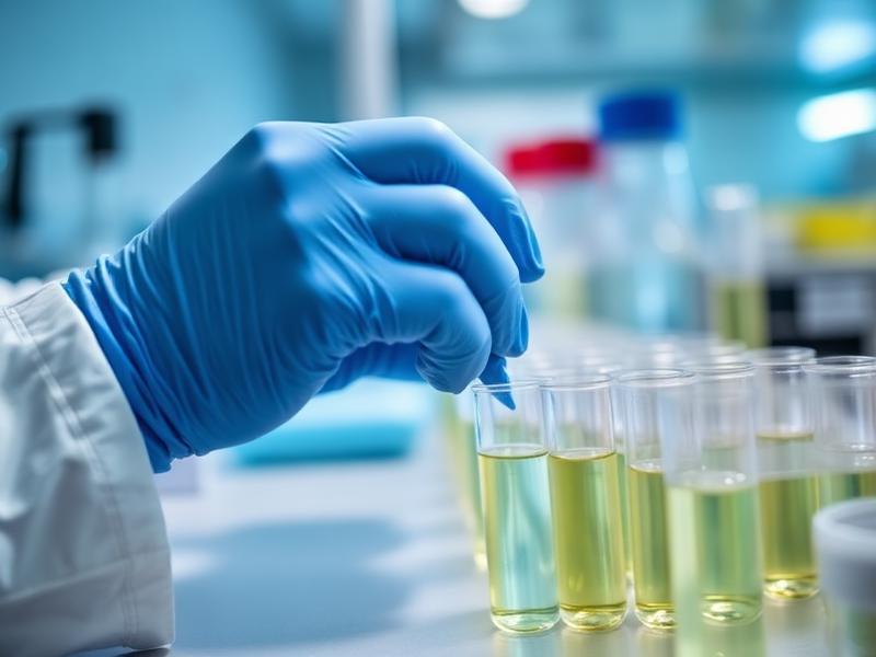 Stem cell laboratory technician processing Wharton's jelly-derived MSCs in Istanbul