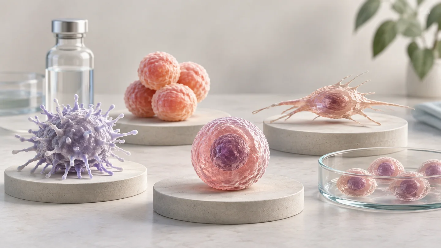 Conceptual illustration of different classes of cells in research.