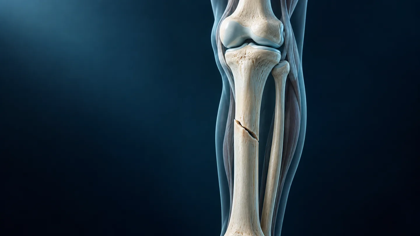 Illustration der Anatomie einer Knochenfraktur.