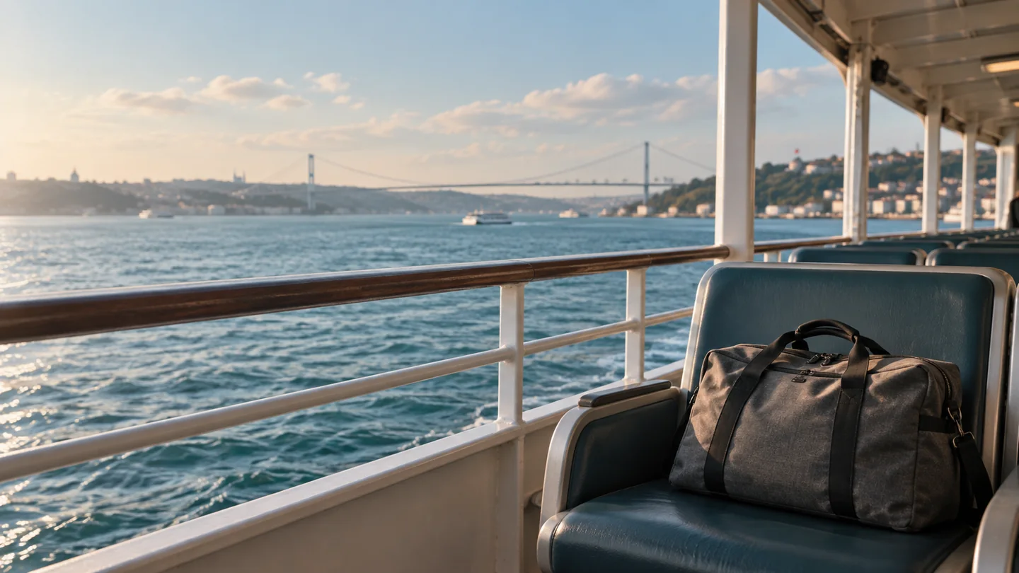 Conceptual illustration of arrival and orientation in istanbul.