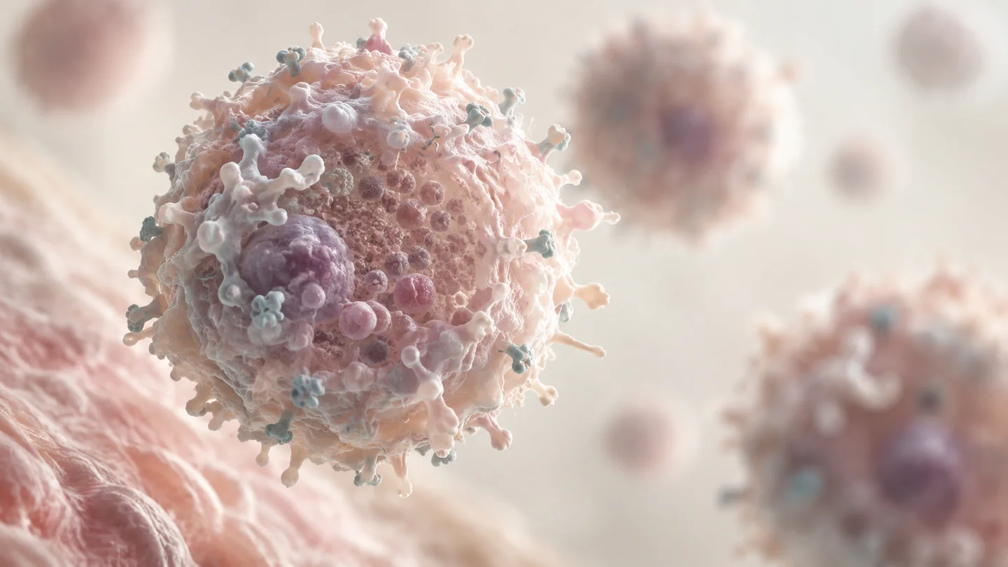 Conceptual illustration of natural killer cell morphology.