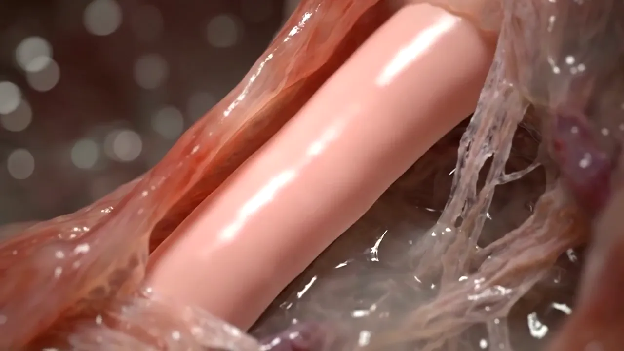 Illustrative animation of inflamed joint tissue calming as immune cells settle.