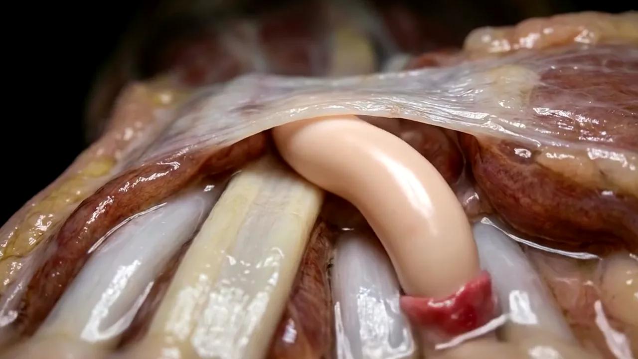 Illustrative animation of a compressed median nerve in the wrist recovering its shape.
