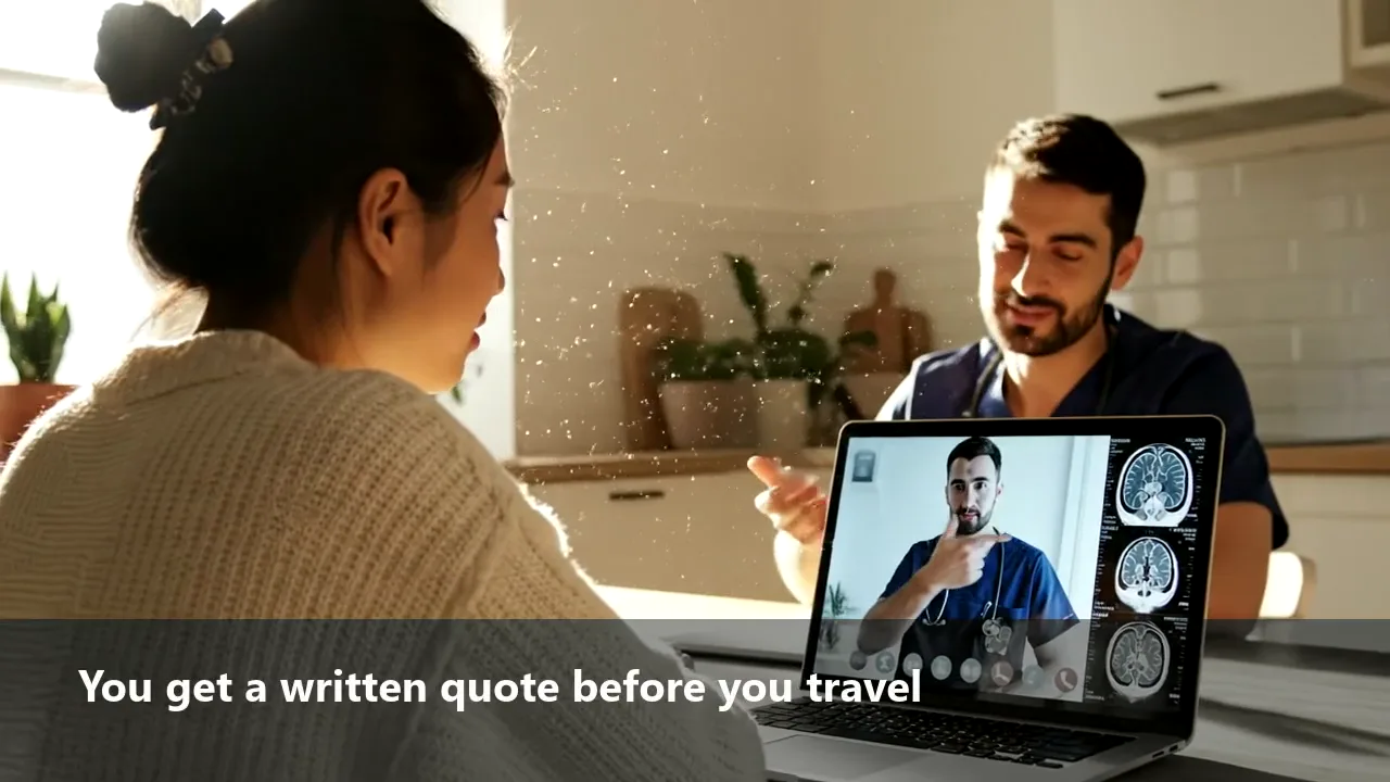 A video consultation where costs are explained.