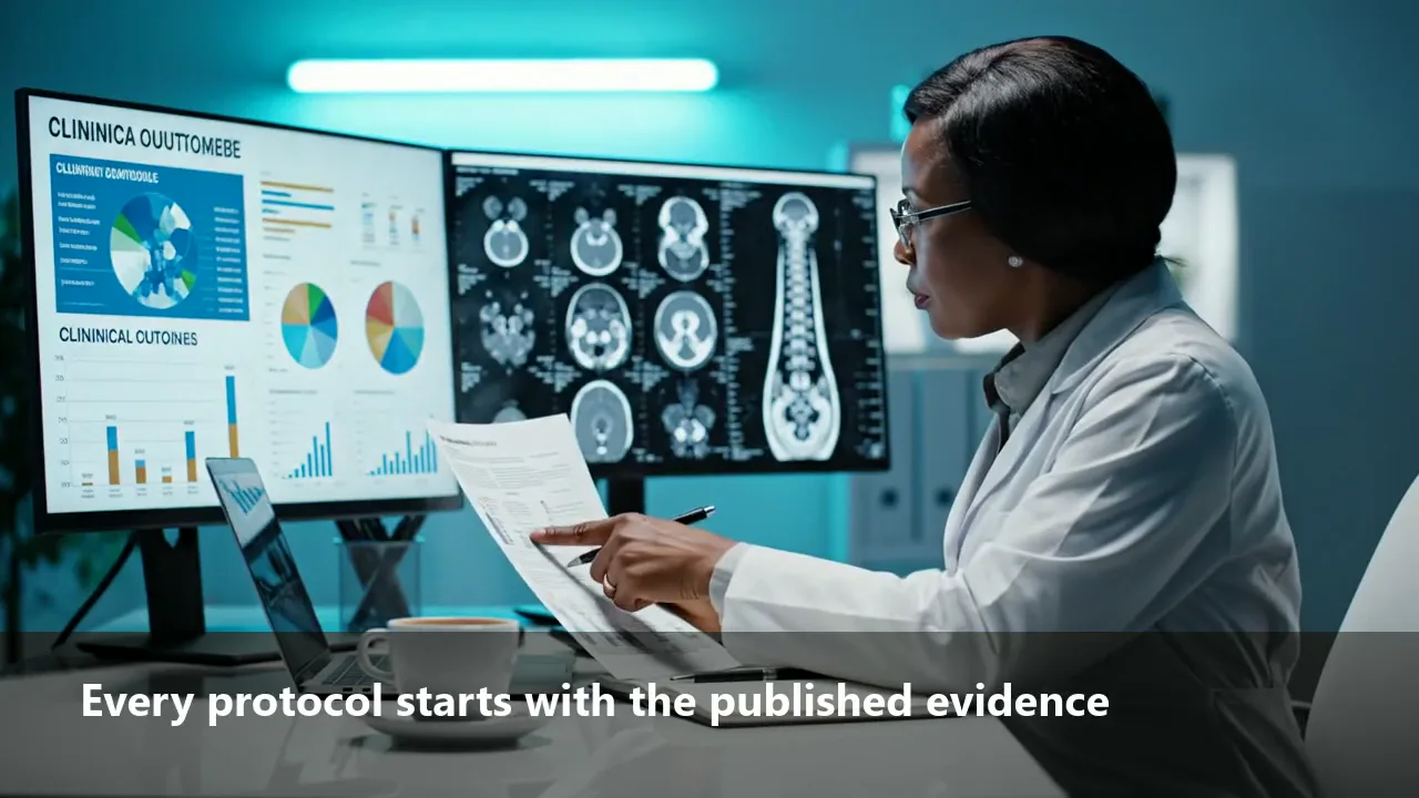 A researcher comparing published evidence with clinical data.