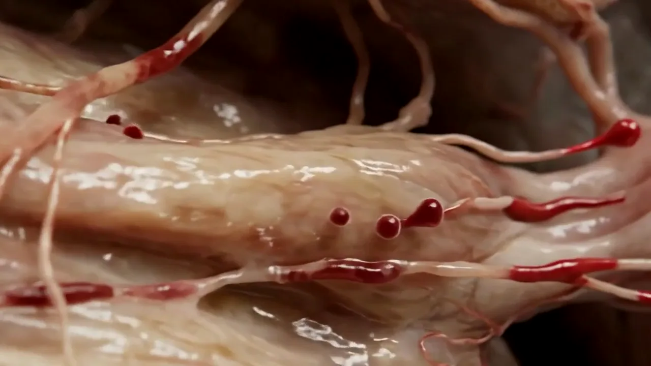 Illustrative animation of irritated nerve endings in muscle settling.