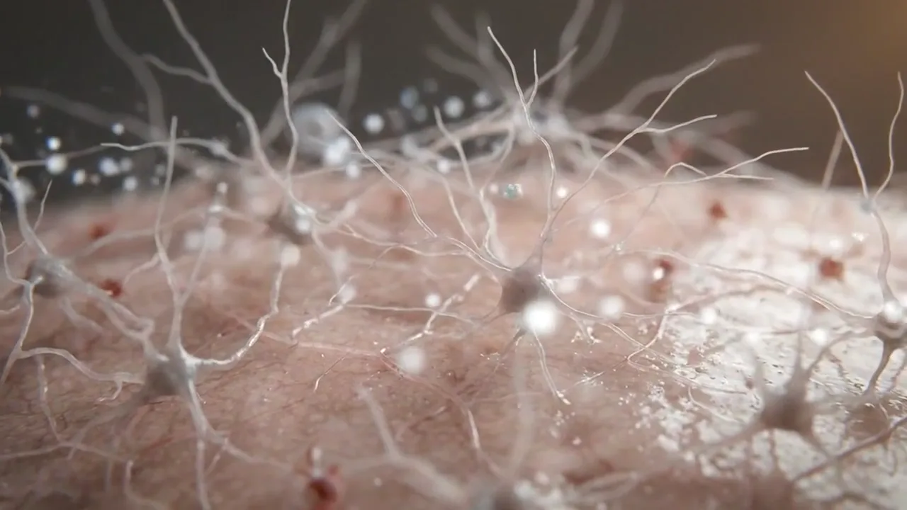 Illustrative animation of a young neural network forming richer connections.